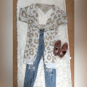 Animal print cardigan